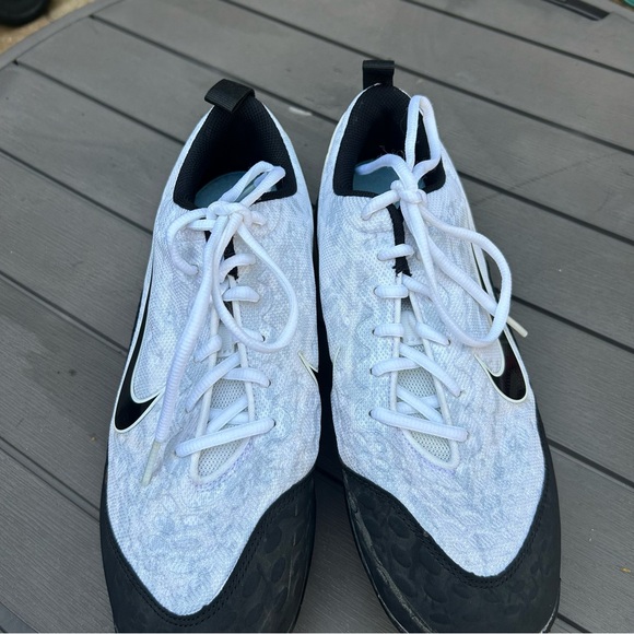 Nike Black and White Lunarlon Softball Cleats Size 9.5 - Picture 1 of 9